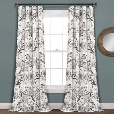 Botanical Garden Curtains Floral Bird Print Light Filtering Window Panel Drap... - Image 1 of 4