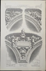 Antike französische Architektur Drucke Écoinçon 19. Jh. Ornament Gravuren Paris A16 - Bild 1 von 13