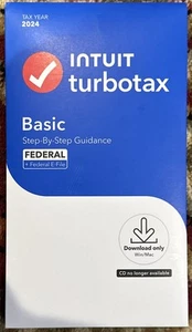 2024 Intuit Turbotax Basic Federal E-File Win-Mac - Picture 1 of 3