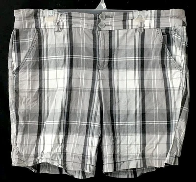 Bermudas elásticas con bolsillos a cuadros gris Faded Glory 18 Foto 1 de 4