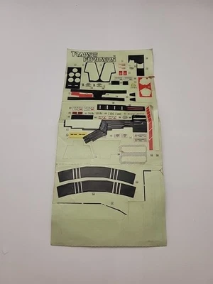 Hoja de pegatinas parciales vintage Transformers G1 Jetfire incompleta Foto 1 de 4