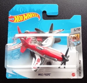 Hot Wheels seltene Mad Propz Propellermaschine Flugzeug in rot-weiß Neu in OVP - Bild 1 von 1