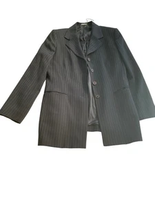 Laura Ashley Ladies Navy Pin Stripe Jacket UK Size 14 Pure New Wool - Picture 1 of 3