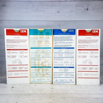 Vintage 1970's IBM Flow Chart Template GX20 GX21 HIPO Flowcharting LOT 4pc USA - Image 1 of 4