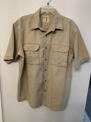 Red Head Brand Men’s Button Front Shirt, Sz L, Khaki Color,Short Sleeve,2 Pocket - Image 1 of 4