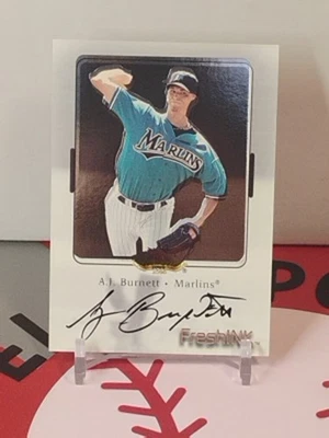 Fleer AJ Burnett 2000 tinta fresca autógrafo Foto 1 de 2