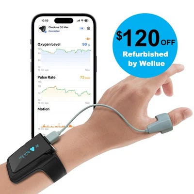 Checkme O2 Max with O2 Ring Probe Continuous Pulse Oximeter Heart Rate Monitor - Image 1 of 4