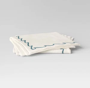 🥥 Threshold Coastal 2pk Solid Napkins Blue Wave 18” X 18”🆕LOT OF 4‼️ - Picture 1 of 6