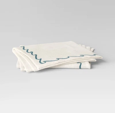🥥 Threshold Coastal 2pk Solid Napkins Blue Wave 18” X 18”🆕LOT OF 4‼️ - Image 1 of 4