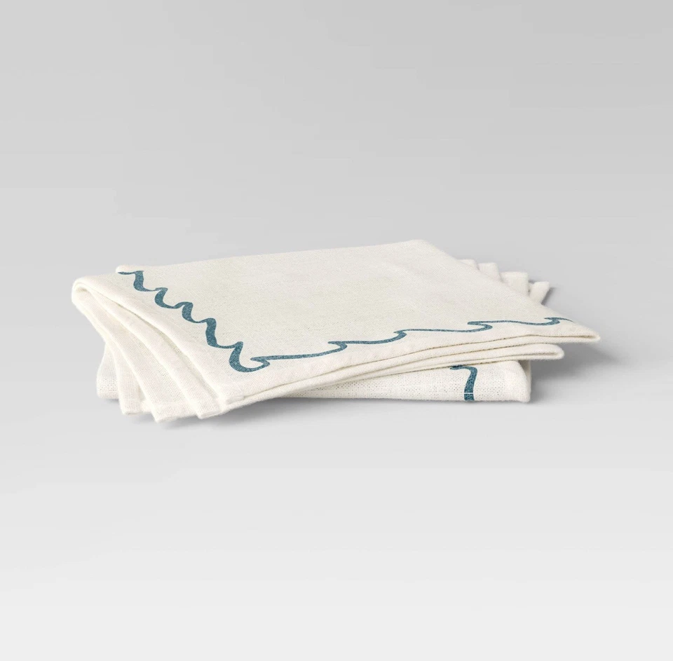 🥥 Threshold Coastal 2pk Solid Napkins Blue Wave 18” X 18”🆕LOT OF 4‼️ - Image 1 of 4