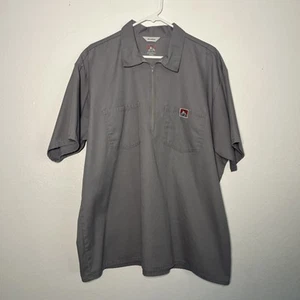 Vintage Ben Davis Work Shirt Size 2XL Gray 1/4 Zip Made In USA - Picture 1 of 9