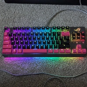 Asus ROG Strix Scope TKL Electro Punk RGB CHERRY MX RED Gaming Keyboard W/Box - Picture 1 of 7