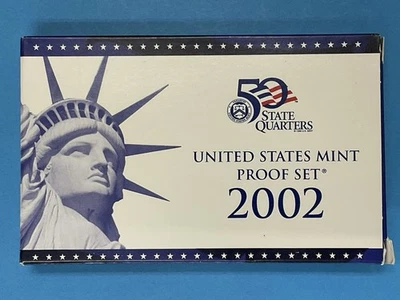 2002 S United States Mint 10 Coin  Proof Set Original Box COA - Image 1 of 4