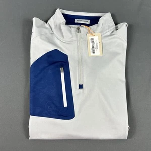 Peter Millar Golf Pullover Crown Sport Verge Chest Logo 1/4 Zip Large Gray $145 - Picture 1 of 6