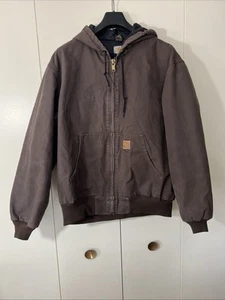 Vintage Carhartt Men’s J280 DKB Dark Brown Canvas Quilt Lined Hooded Jacket XL - Bild 1 von 12