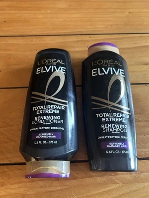 new LOREAL PARIS ELVIVE TOTAL REPAIR EXTREME SHAMPOO AND CONDITIONER 12.6fl Oz - Image 1 of 4