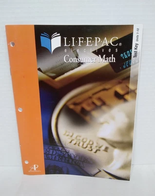 LIFEPAC AOP Consumer Math Test Key Units 1-10, High School Elective Homeschool - Image 1 of 3