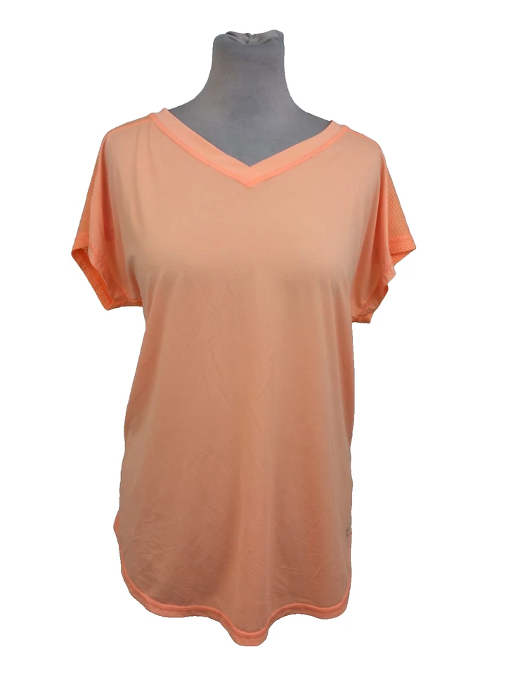 Camiseta deportiva para mujer Xersion talla S naranja cuello en V suéter elástico usada F1 Foto 1 de 4