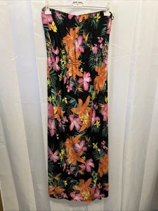 Ladies Long Multi Coloured Floral Strapless Dress Size 24 By F&F - Picture 1 of 11