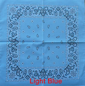 1x Bandanas Algodón Paisley Azul Claro (55cm x 55cm) Durag/envoltura para la Cabeza. - Imagen 1 de 3