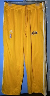 Pantalones de chándal Adidas LA Lakers calentamiento NBA baloncesto clima365 para hombre talla 2XL usados Foto 1 de 4