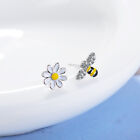 Bee And Flower Earrings Enamel Bumblebee Daisy Studs spring gift UK