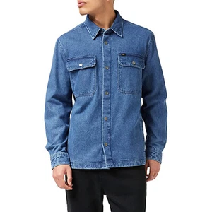 Lee Mens Relaxed Fit Comfortable Versatile Workwear Style Denim Overshirt - Picture 1 of 6