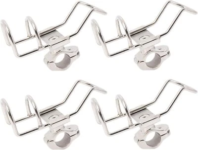 4Pcs Boat Fishing Rod Holder Stainless Steel Clamp on for Rails 7/8'' to 1'' - Image 1 of 4
