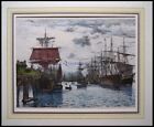 HAMBURG: der Hafen, kolorierter Holzstich von Bartels von 1881