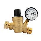 RV Adjustable Water Pressure Regulator With Gauge for Camper Brass Lead Free LCW