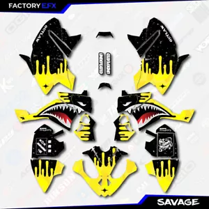 Yellow Savage Camo Racing Graphics kit fits Polaris Outlaw 110 ATV Decals 15-22 - Picture 1 of 2