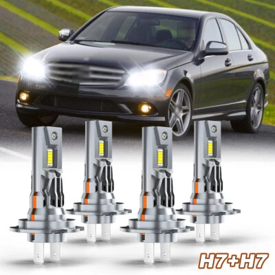 Para Mercedes-Benz GLC300 2016 2017-2020 4x H7+H7 Faros LED Bombillas de haz alto/bajo Foto 1 de 4