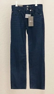 Pantalones de mezclilla azules estándar para niños talla 8 Rtl $89,00 nuevos con etiquetas 7 For All Mankind Foto 1 de 4