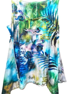 BLEU DRAGONFLY Womens L.  Rhinestuds Shimmer. Stretch Knit Asymmetrical Top - Bild 1 von 9
