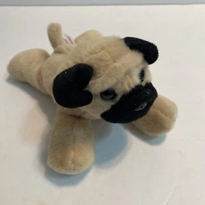 Vintage Plüschtier Stofftier Mops Welpe Hund Liegen Aurora 8 Zoll Tier Spielzeug - Bild 1 von 10