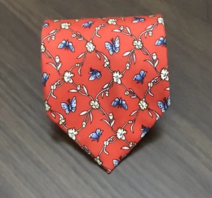 Gap Premium Red Floral And Butterfly Silk Tie Made In USA - Picture 1 of 8