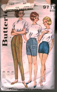 9779 Vintage Butterick Sewing Pattern Misses 1960s Proportioned Pants Shorts OOP - Picture 1 of 2