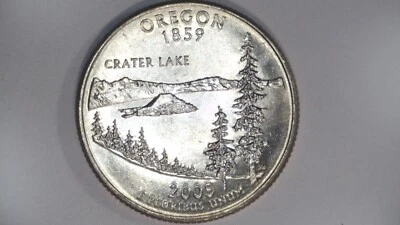 2005 P OREGON STATE QUATER UNCIRCULATED FROM ROLL - Image 1 of 2