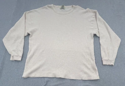 Camiseta De Colección Eddie Bauer Para Hombres XL Beige Tejido Térmico Manga Larga De Gran Tamaño Foto 1 de 4