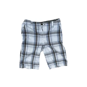 TONY HAWK Boys Cargo Shorts Size 10 Plaid Grey White Check - Picture 1 of 3