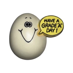 Hallmark Have a Grade A Day Smiley Face Egg Brooch or Lapel Pin - Picture 1 of 2