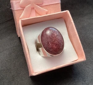 Jay King DTR Solid Sterling Silver Pink Rhodochrosite Oval Ring Size 6 - Picture 1 of 13