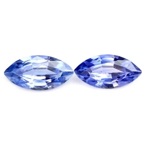 Certified 0.58ct Natural Ceylon Blue Sapphire VVS Clarity Marquise Matching Pair - Picture 1 of 2