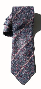 Enrico Guccini NEW Blue Gray Geometric Striped Men's Neck Tie Silk $55 A3773 - Picture 1 of 1