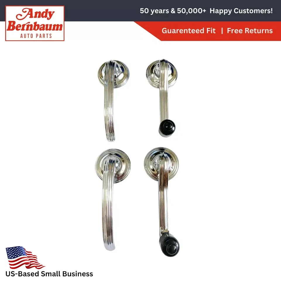 For 1928-1954 Dodge Plymouth Left Right Door & Window Crank Handle Chrome Set - Image 1 of 4