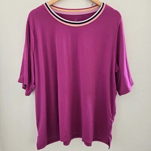 Cuddl Duds Womens size 1X Purple Short Sleeve Sleep Shirt Top - Picture 1 of 8