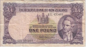 New Zealand Banknote P159c-0489 1 Pound Sig Fleming Pfx 031, VG 2001 - Picture 1 of 2