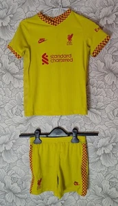 LIVERPOOL 2021/2022 THIRD FOOTBALL SHIRT SHORT NIKE SIZE 6-7 Years Used - Picture 1 of 14