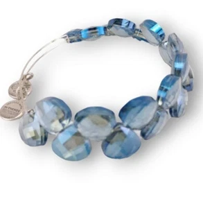 Alex and Ani Azure Rendezvous Bangle Bracelet Blue Silver Tone - Picture 1 of 6