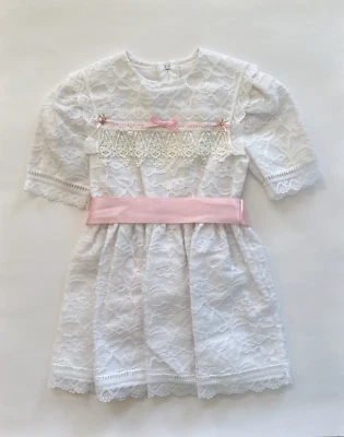 Vintage Bonnie Jean Toddler Girls 4 White Lace  Communion Baptism - Image 1 of 4